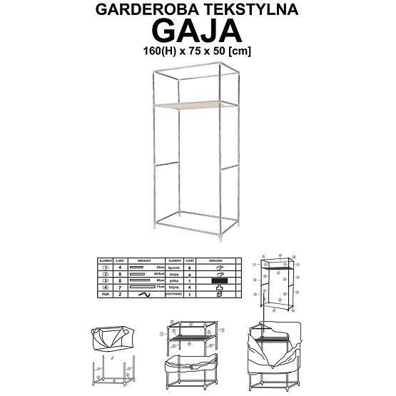 Textilní skříň Gaja Vitto - hnědá