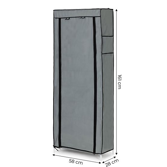 Textilní skříň s policemi na oblečení a boty