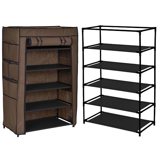 Textilní skříňka na boty Mona tmavě hnědá