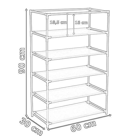 Textilní skříňka na boty Mona tmavě hnědá