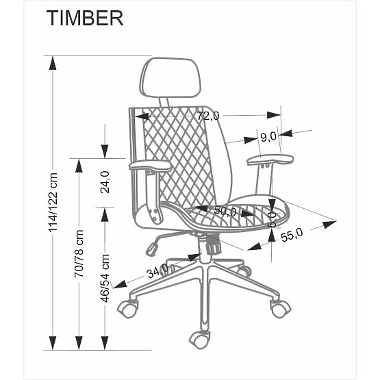 TIMBER kancelářské křeslo ořech/černá