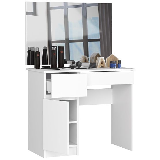 Toaletní stolek se zrcadlem CLP P-2/SL 900x600 LEVÝ PK BÍLÝ