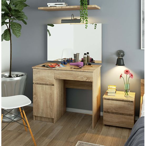 Toaletní stolek se zrcadlem CLP P-2/SL 900x600 LEVÝ PK DUB SONOMA