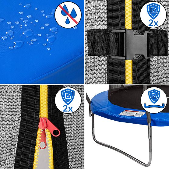 Trampolína s ochrannou sítí a žebříkem HENZEN 305 cm modrá FT10