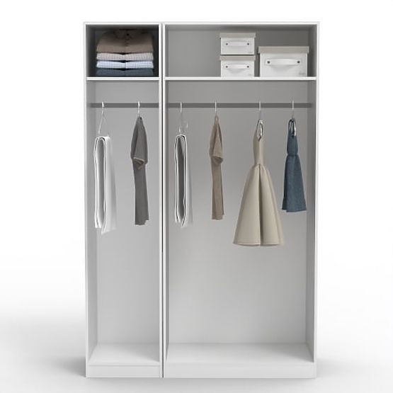 Třídveřová skříň Neroli, zrcadlo/panel oblouk, bílá