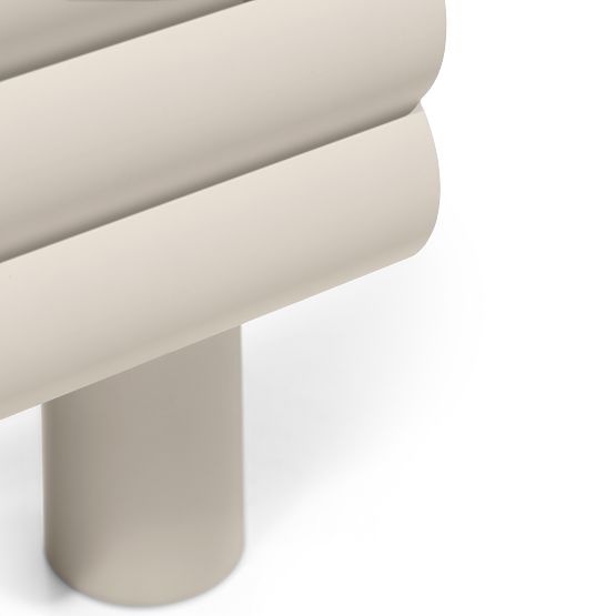 TV skříňka Anatra, rýhovaná, béžová, oblé tvary