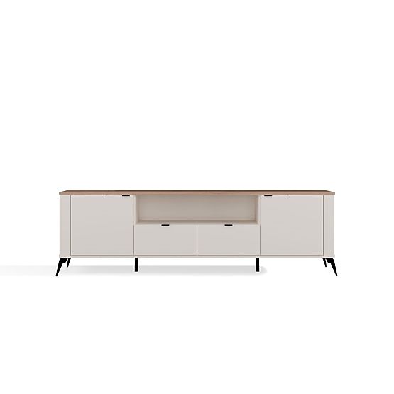 TV skříňka CORDOBA 2S2S Kašmír Béžový Dub Castello Skříňka pod TV 2 Zásuvky