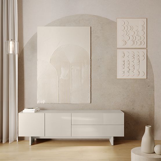 TV skříňka Glim, kašmírová, lesklá