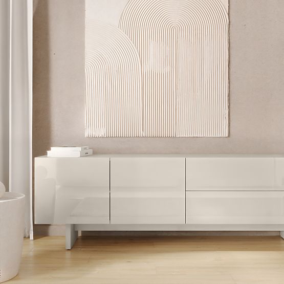 TV skříňka Glim, kašmírová, lesklá