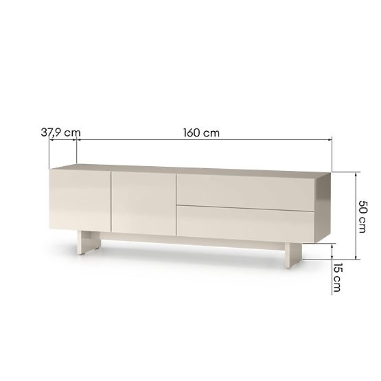 TV skříňka Glim, kašmírová, lesklá