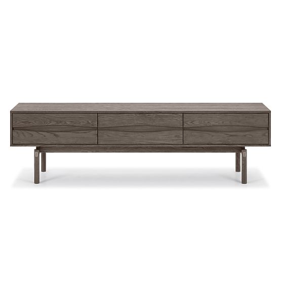 TV skříňka Quadri se zásuvkami, masivní dubové dřevo, dýha, espresso hnědá