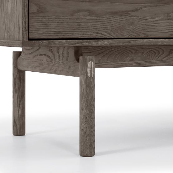 TV skříňka Quadri se zásuvkami, masivní dubové dřevo, dýha, espresso hnědá