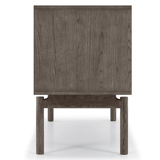 TV skříňka Quadri se zásuvkami, masivní dubové dřevo, dýha, espresso hnědá