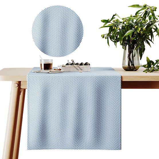 Ubrus CLEAR barva námořnická modrá tištěný motiv boho 40x140 ameliahome