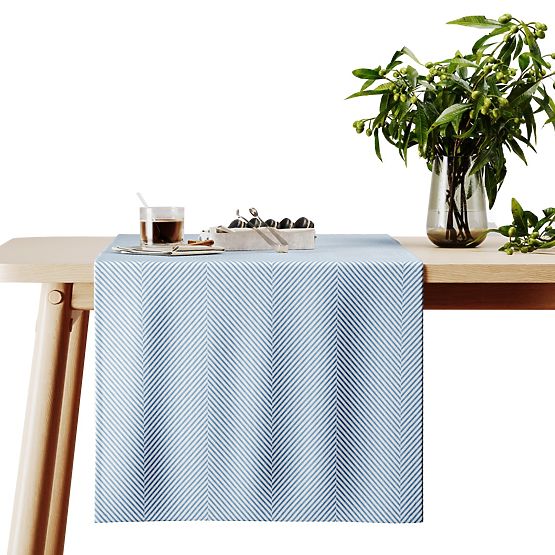 Ubrus CLEAR barva námořnická modrá tištěný motiv boho 40x140 ameliahome