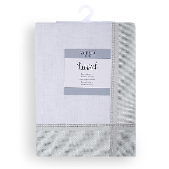 Ubrus LAVAL barva bílá hladký motiv klasický 30x160 ameliahome