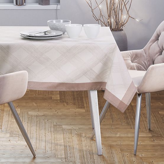 Ubrus MILLUZA krémová metalizovaná klasický motiv 140x300 ameliahome