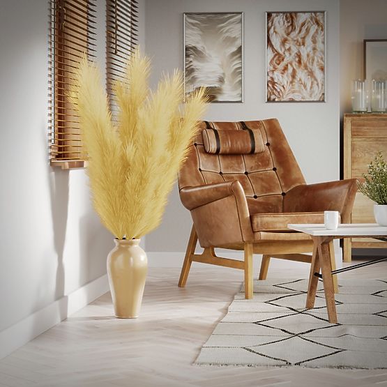 Umělá květina PAMPLY barva hořčicová ameliahome