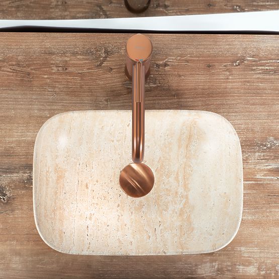 UMYVADLO NA DESKU BELINDA MINI TRAVERTINE MATT