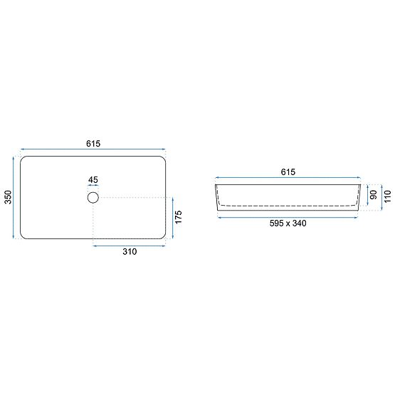 Umyvadlo na desku Denis Black Stone Matt