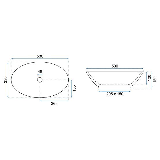 Umyvadlo na desku REA Pamela Black Marble Shiny