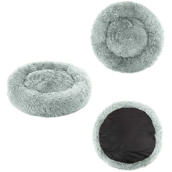 Univerzální plyšový pelíšek pro psa a kočku 40 cm - světle šedý