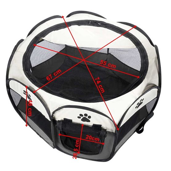 Univerzální skládací ohrádka pro psa a kočku - šedá