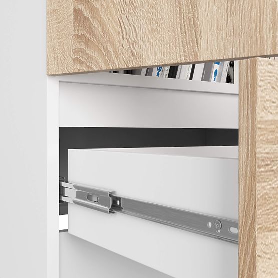 UZAVŘENÁ KNIHOVNA R60 2D 1SZ CLP PK BÍLÁ / SONOMA