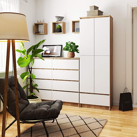 UZAVŘENÝ REGÁL R60 2D 1SZ CLP PK DUB SONOMA / BÍLÁ