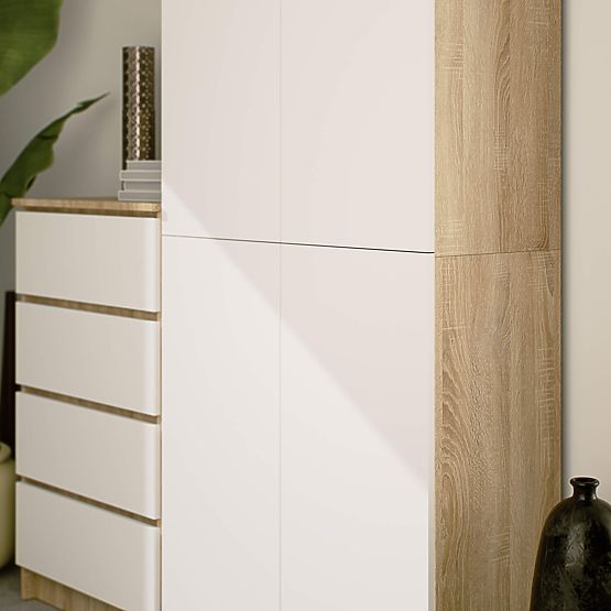 UZAVŘENÝ REGÁL R80 2D 8P CLP DUB SONOMA / BÍLÁ