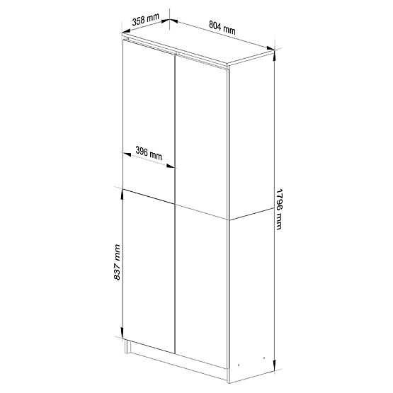 UZAVŘENÝ REGÁL R80 2D 8P CLP VENGE / SONOMA