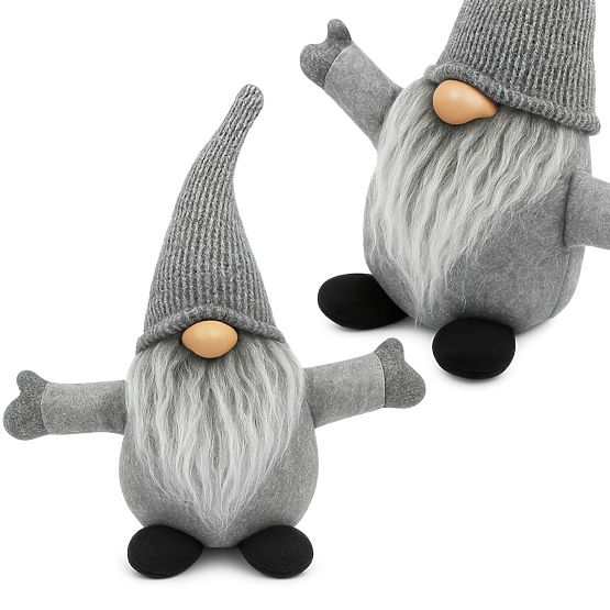 Vánoční skřítek 35 cm YX045 ŠEDÝ