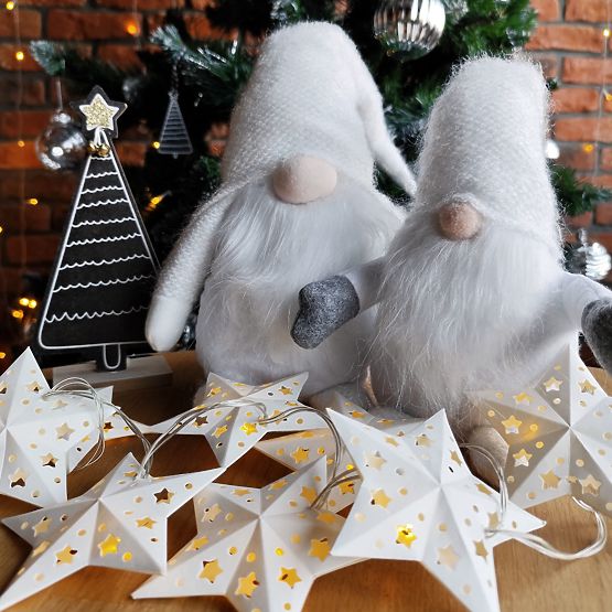 Vánoční skřítek YX068 50cm Bílý