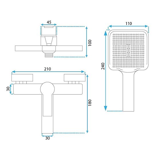 Vanová baterie REA ARGUS KARTÁČOVANÁ MĚĎ