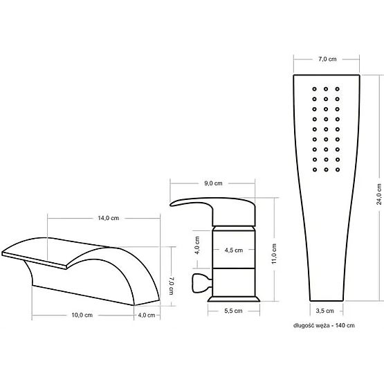 Vanová baterie Rea Riven zlatá kartáčovaná