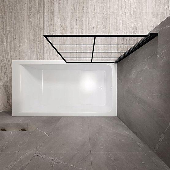 Vanová zástěna Rea Lagos-1 Fix Pevná 70 Černá