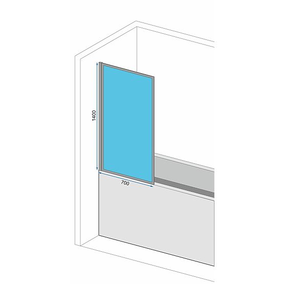 Vanová zástěna Rea Lagos-1 Fix Pevná 70 Černá