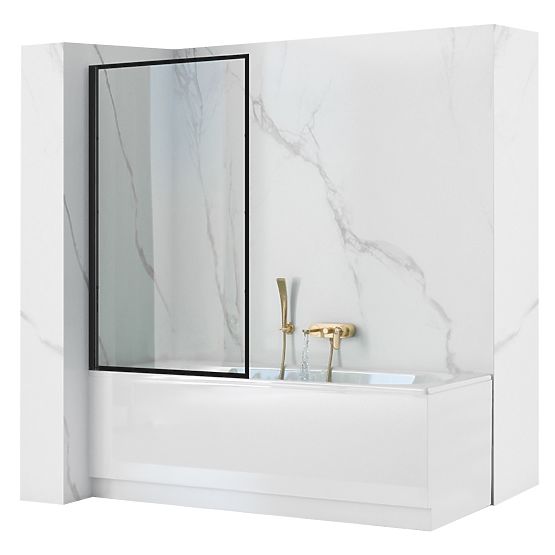 Vanová zástěna Rea Lagos Fix Stálá 70 Černá Black