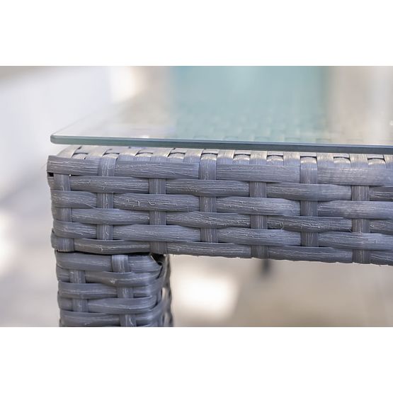 Velká jídelní souprava z technoratanu (8 židlí + velký stůl) SOTTILE šedá