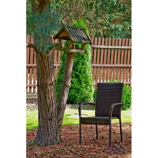 Velká jídelní souprava z technoratanu (stůl 200x100cm + 8 židlí) SOTTILE černá