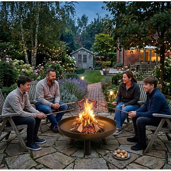 Velké pevné litinové zahradní ohniště 60 cm ideální na táborák