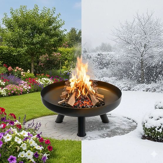 Velké pevné litinové zahradní ohniště 60 cm ideální na táborák