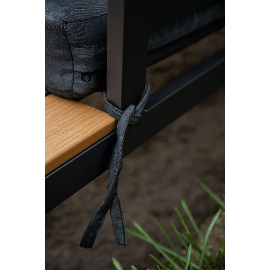 Velký hliníkový rohový set se stolkem MASSIMO černý