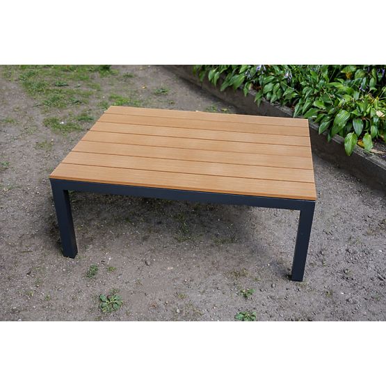 Velký hliníkový rohový set se stolkem MASSIMO černý