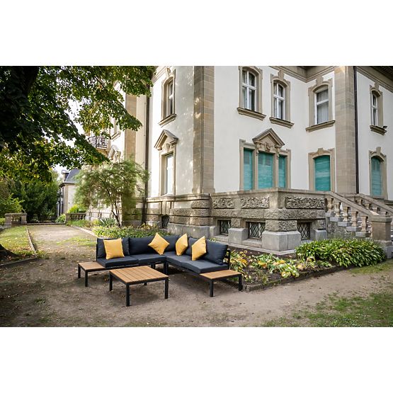 Velký hliníkový rohový set se stolkem MASSIMO černý