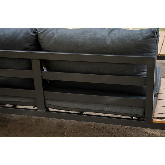 Velký hliníkový rohový set se stolkem MASSIMO černý