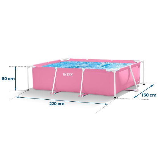 Velký obdélníkový zahradní bazén s rámem 220 x 150 cm INTEX 28266