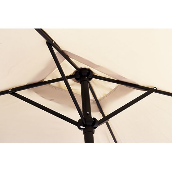 Velký obdélníkový zahradní nakloněný skládací slunečník s klikou béžový 200 x 140 cm