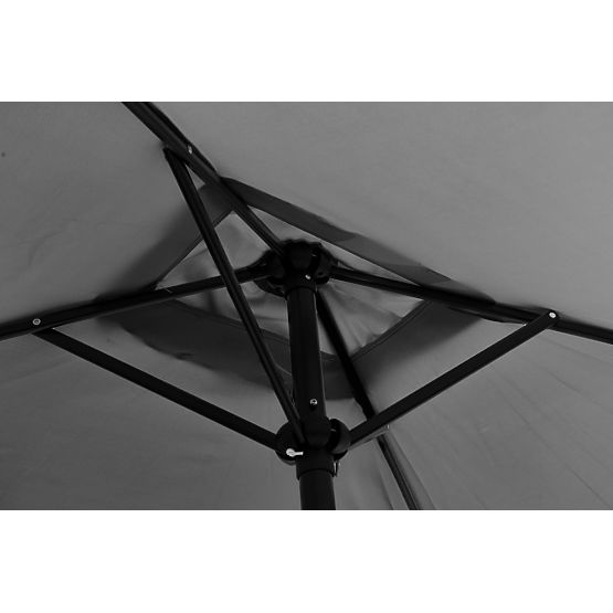 Velký obdélníkový zahradní šikmý skládací slunečník s klikou šedý 200 x 140 cm