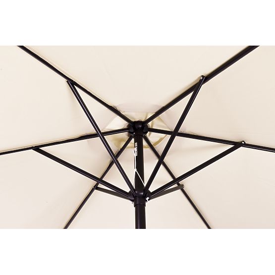 Velký zahradní šikmý skládací slunečník s klikou 6 žeber béžový 270 cm